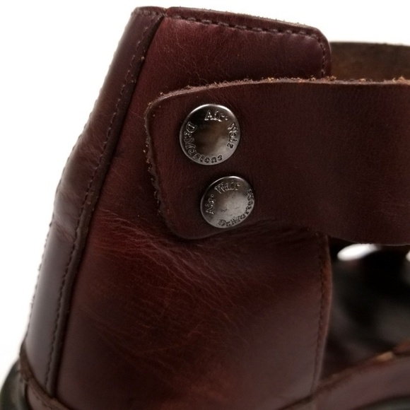 RARE Dr. Martens Gladiator Brando Platform Leather Strap Sandals Men 10 Burgundy - Picture 9 of 9